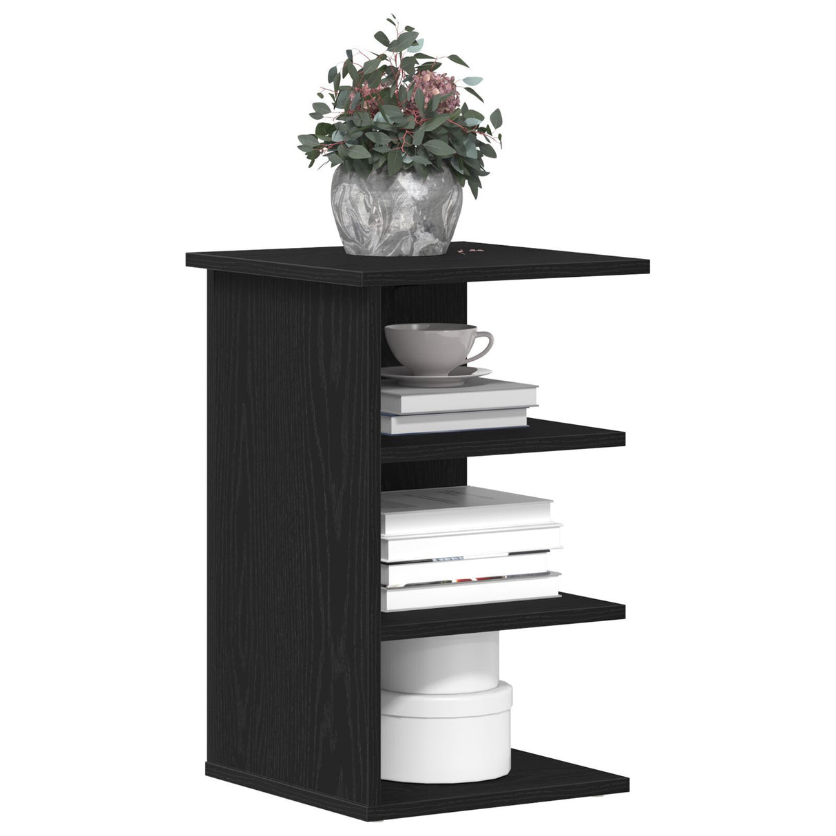 Side Cabinet Black Oak 35X35X55 Cm Engineered Wood