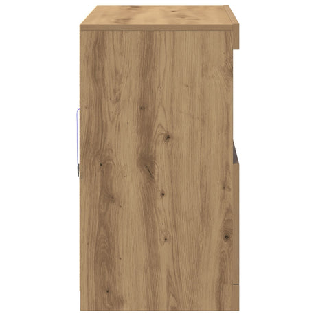 Sideboard With Led Lights Artisan Oak 81X37X67 Cm