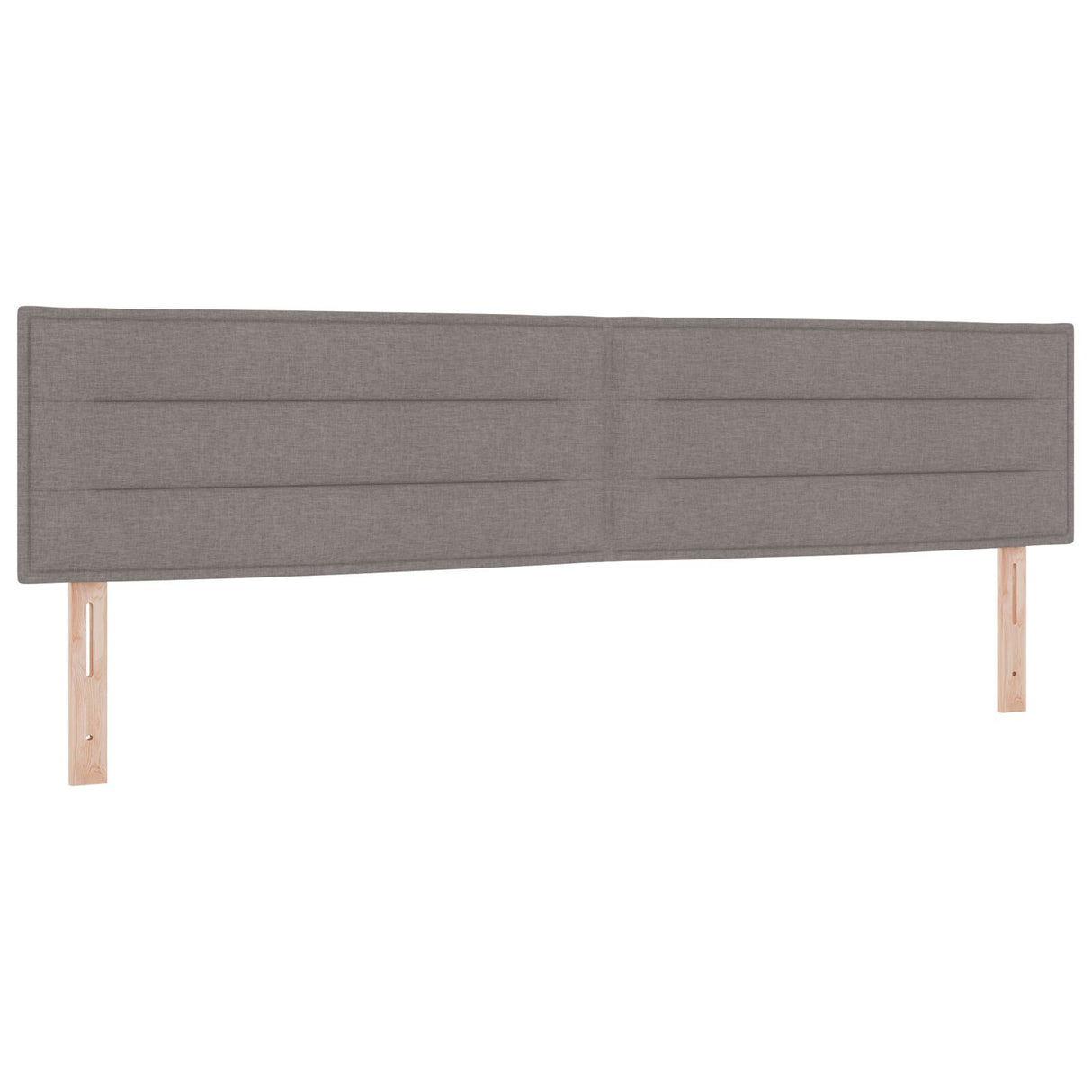Box Spring Bed With Mattress Taupe 200X200 Cm Fabric,  Headboard Lines Design Taupe 200 Cm Fabric