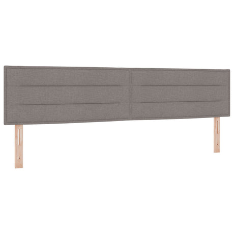 Box Spring Bed With Mattress Taupe 200X200 Cm Fabric,  Headboard Lines Design Taupe 200 Cm Fabric