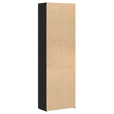 Black Oak Office Cabinet 60X32X190 Cm Made From Engineered Wood