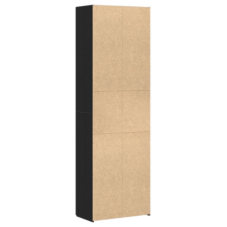 Black Oak Office Cabinet 60X32X190 Cm Made From Engineered Wood