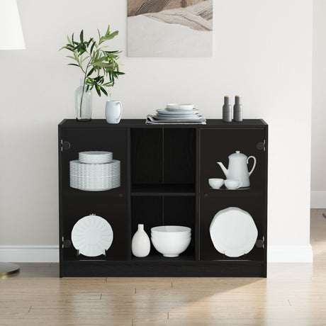 Sideboard Black Oak 102X37X75,5 Cm Engineered Wood