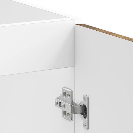 Sink Base Cabinet &quot;Porto&quot; With Sink Smoked Oak 80X46X84,5 Cm Engineered Wood