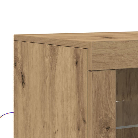Side Cabinets With Led Lights 2 Pcs Artisan Oak 41X37X67 Cm