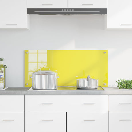Kitchen Backsplash Yellow 90X40X0.6 Cm Tempered Glass