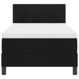 Box Spring Bed With Mattress & Led Black 80X200 Cm Fabric