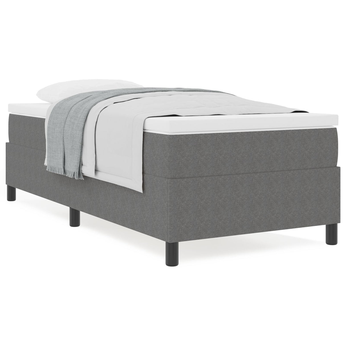 Box Spring Bed With Mattress Light Grey 80X200 Cm Corduroy Fabric
