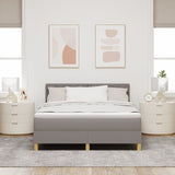 Box Spring Bed With Mattress & Led Taupe 160X200 Cm Fabric