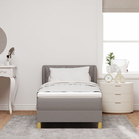 Box Spring Bed With Mattress Taupe 100X200 Cm Fabric