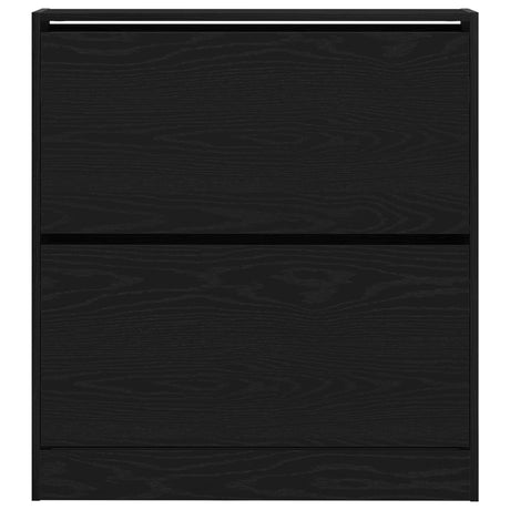 Shoe Cabinet With Flip Drawer Black Oak 80X21X87,5 Cm