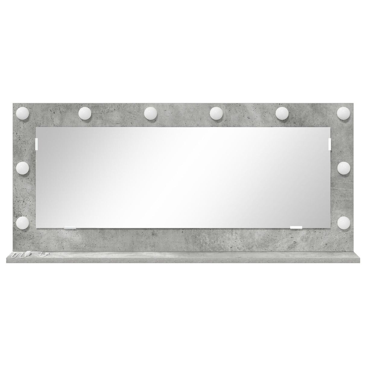 Vanity Mirror With Led Lights Concrete Grey 100X45X18 Cm
