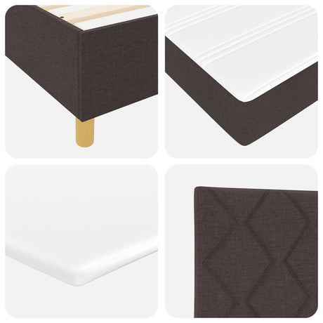 Box Spring Bed With Mattress & Led Dark Brown 140X200 Cm Fabric