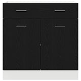 Cabinet With Drawer In Black Oak, 80X46X81.5 Cm, Made Of Engineered Wood