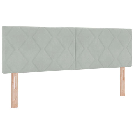 Box Spring Bed With Mattress In Light Grey, 140X190 Cm, Velvet