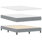 Box Spring Bed With Mattress & Led Light Grey 140X200 Cm Fabric