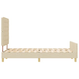 Cream Bed Frame 160X200 Cm Fabric