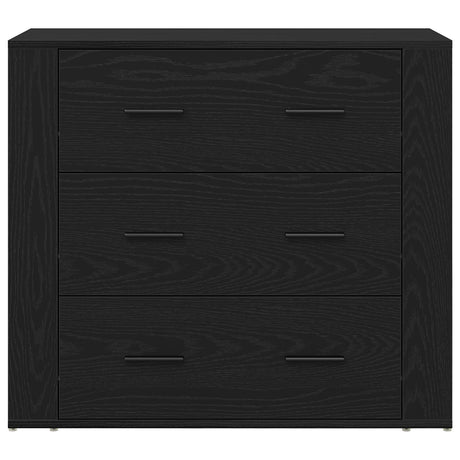 Sideboard Black Oak 33X80X70 Cm Engineered Wood