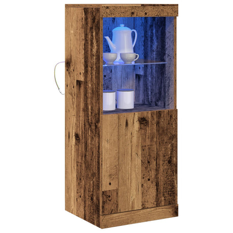 Sideboard With Led Lights Old Wood 41X37X100 Cm