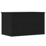 Storage Box With Lid Black Oak 60X35X35 Cm Engineered Wood