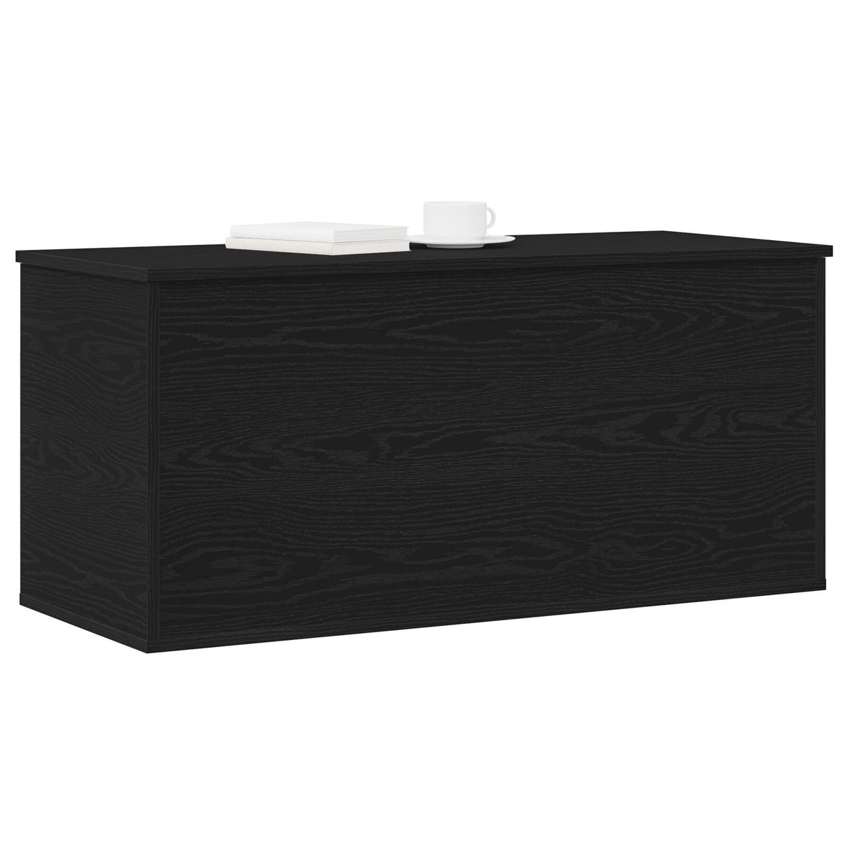 Storage Box With Lid Black Oak 100X42X46 Cm Engineered Wood
