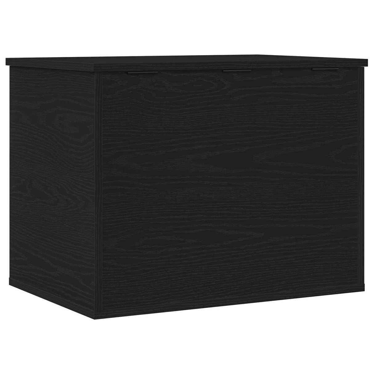 Storage Box With Lid Black Oak 60X42X46 Cm Engineered Wood