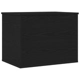 Storage Box With Lid Black Oak 60X42X46 Cm Engineered Wood