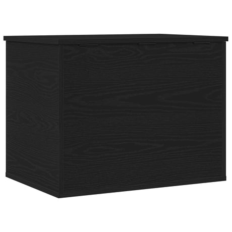 Storage Box With Lid Black Oak 60X42X46 Cm Engineered Wood