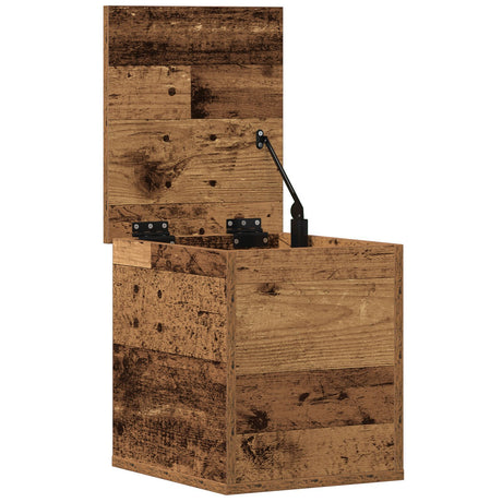 Storage Box With Lid Old Wood 30X35X35 Cm Engineered Wood
