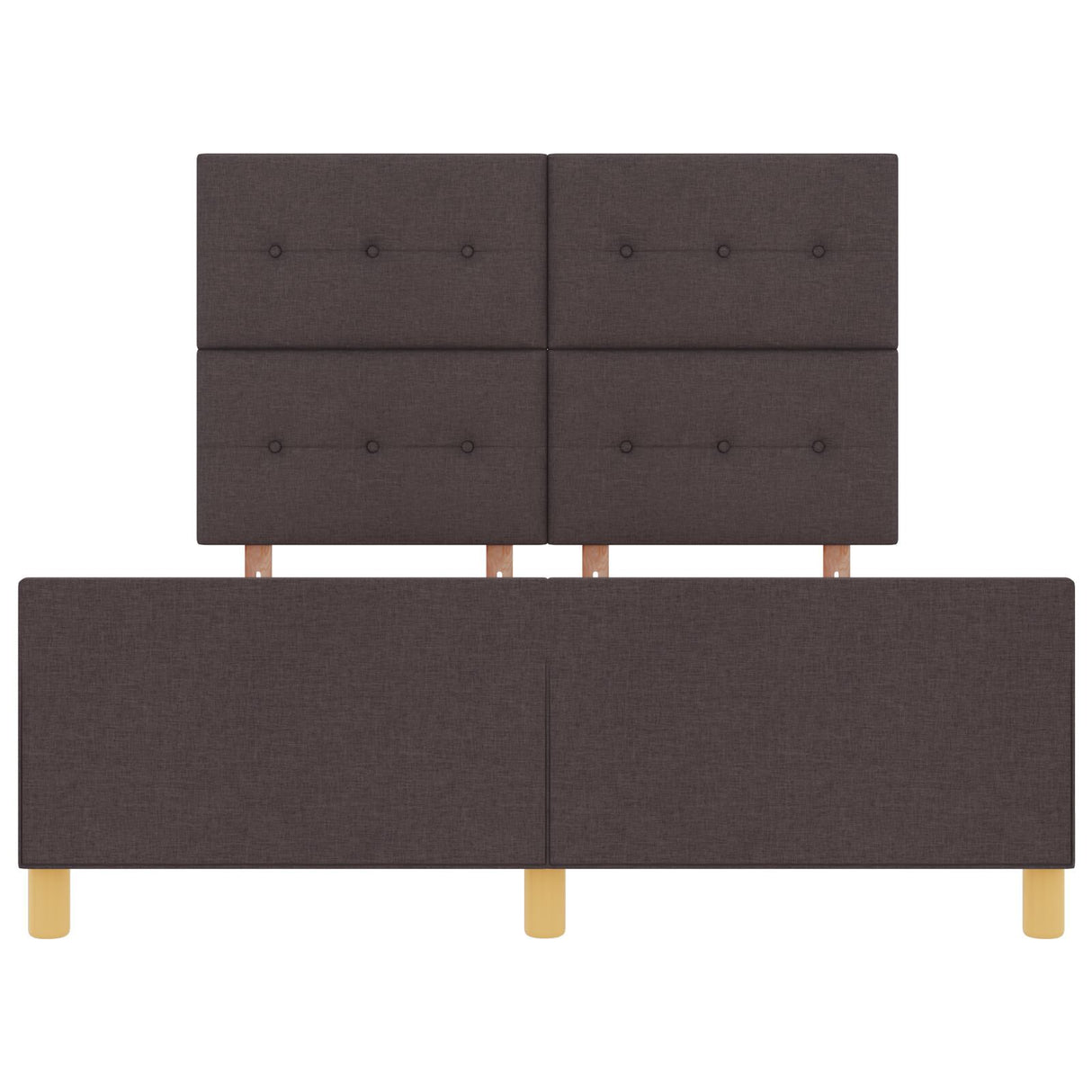 Bed Frame Dark Brown 140X190 Cm Fabric