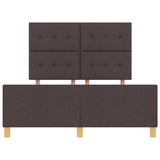 Bed Frame Dark Brown 140X190 Cm Fabric