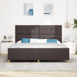 Dark Brown Fabric Bed Frame 200X200 Cm