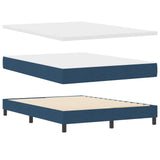 Box Spring Bed With Mattress & Led Blue 140X200 Cm Fabric