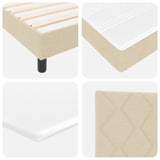 Box Spring Bed With Mattress & Led Cream 100X200 Cm Fabric