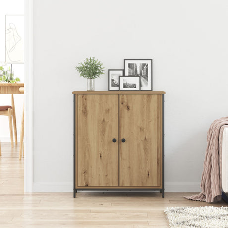 Sideboard Artisan Oak 70X30X80 Cm Engineered Wood And Steel