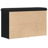 Storage Bench Black Oak 80X30X48 Cm Engineered Wood