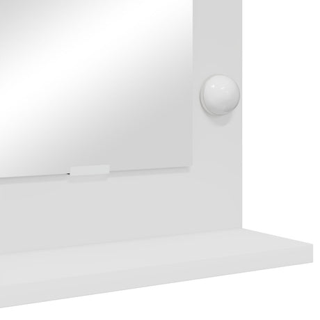 Vanity Mirror With Led Lights White 60X55X18 Cm