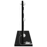 Vanity Mirror With Led Lights Black Oak 80X45X18 Cm