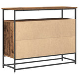Sideboard Old Wood 100X35X80 Cm Engineered Wood And Steel