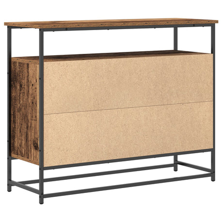 Sideboard Old Wood 100X35X80 Cm Engineered Wood And Steel