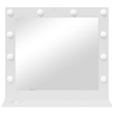Vanity Mirror With Led Lights White 60X55X18 Cm
