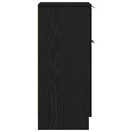 Sideboard Black Oak 30X30X70 Cm Engineered Wood