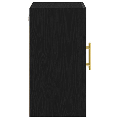 Wall Cabinet Black Oak 60X31X70 Cm Engineered Wood
