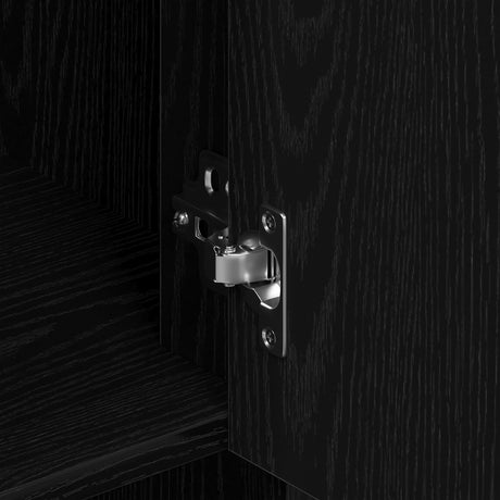 Highboard Black Oak 80X33X150 Cm Engineered Wood