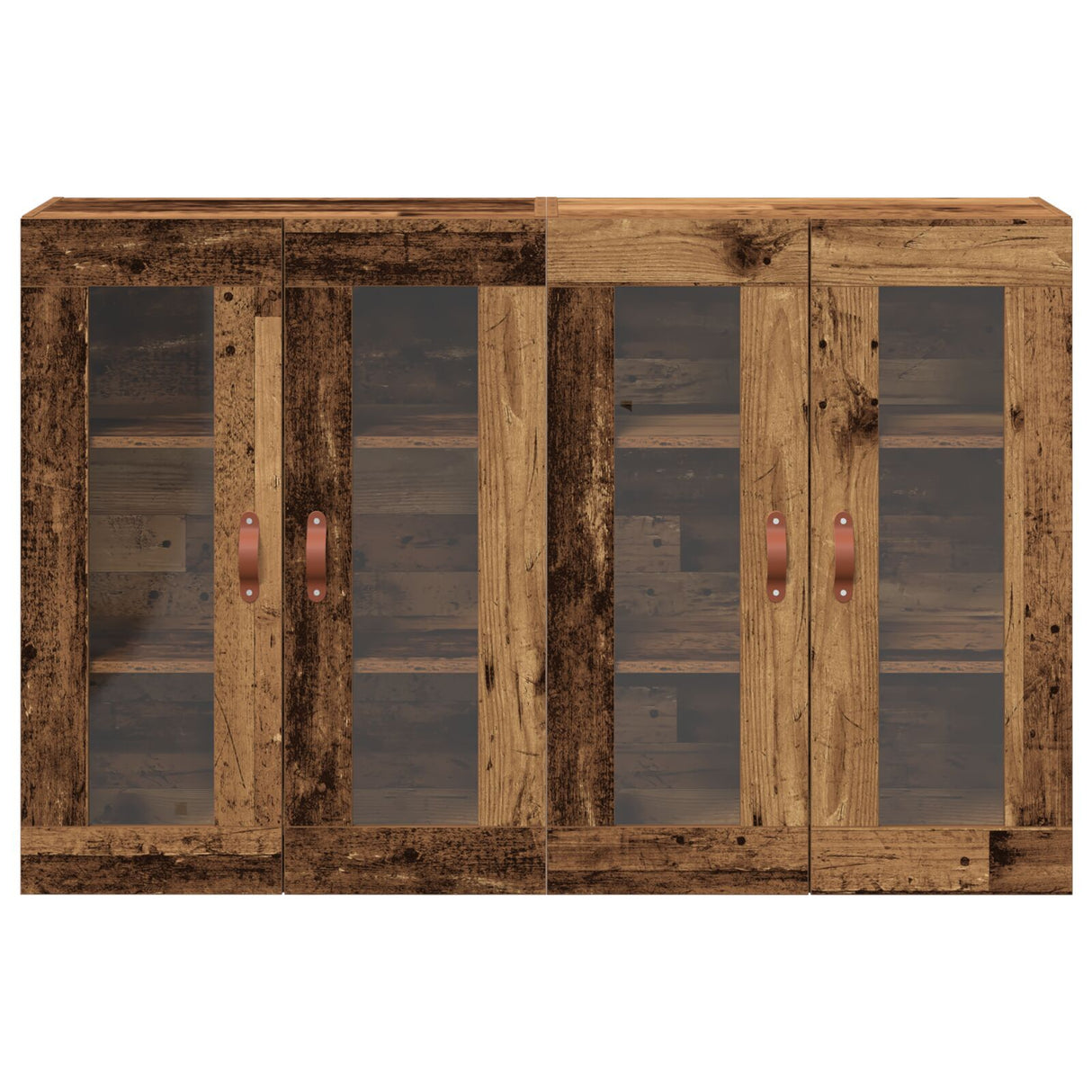 Wall Mounted Cabinets 2 Pcs Old Wood 69.5X34X90 Cm Engineered Wood