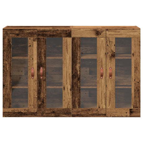Wall Mounted Cabinets 2 Pcs Old Wood 69.5X34X90 Cm Engineered Wood
