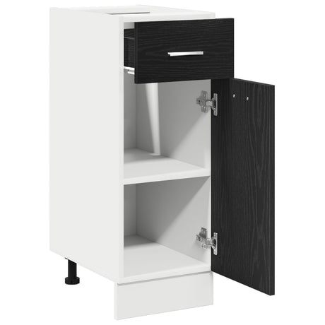 Black Oak Drawer Bottom Cabinet - 30X46X81.5 Cm, Made From Engineered Wood