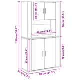 Highboard Artisan Oak 80X33X150 Cm Engineered Wood