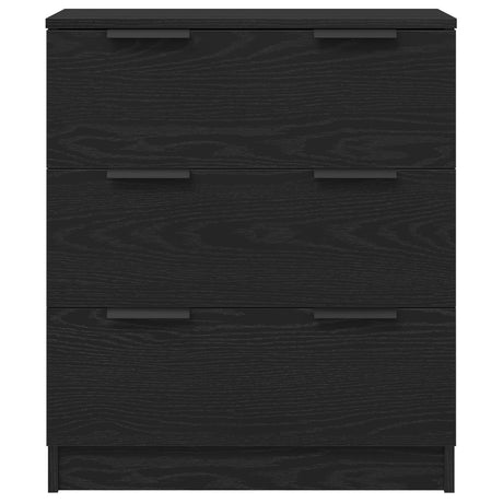 3 Piece Sideboards Black Oak Engineered Wood