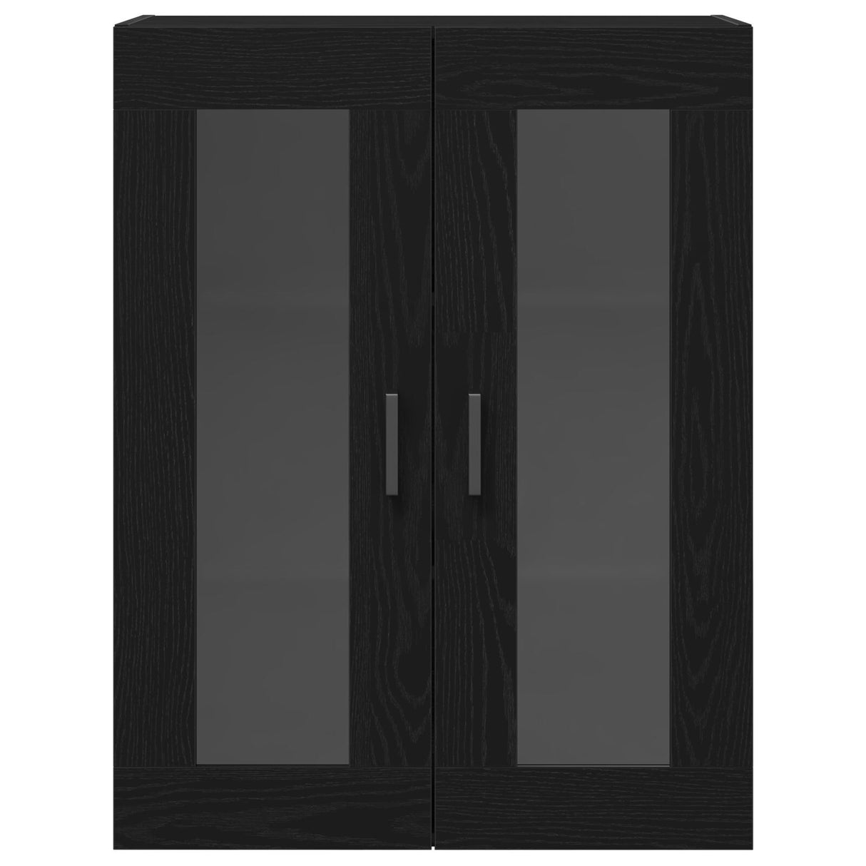 Sideboard With Wall Cabinet Black Oak Engineered Wood